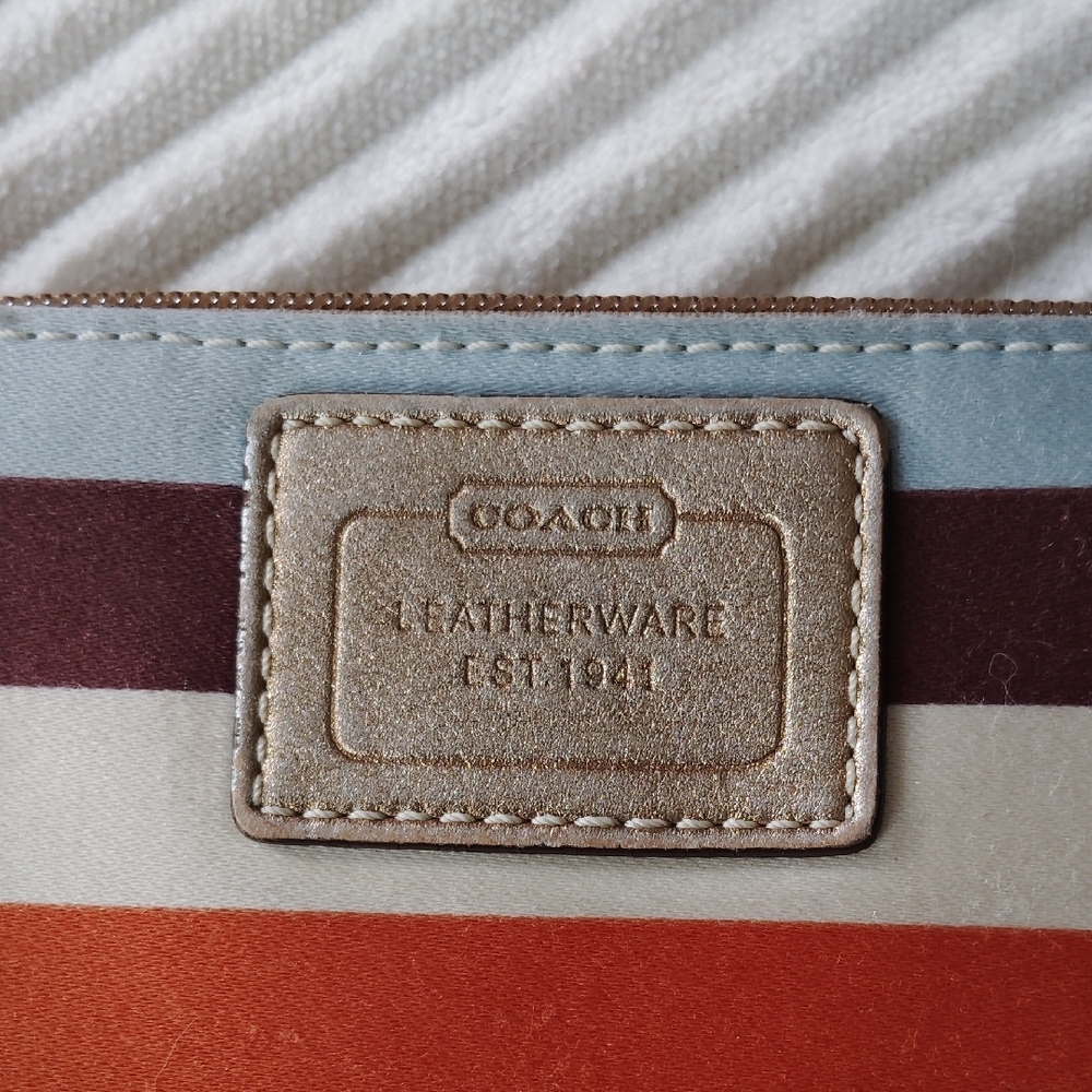 Coach Colorful Striped Wristlet - Picture 2 of 6